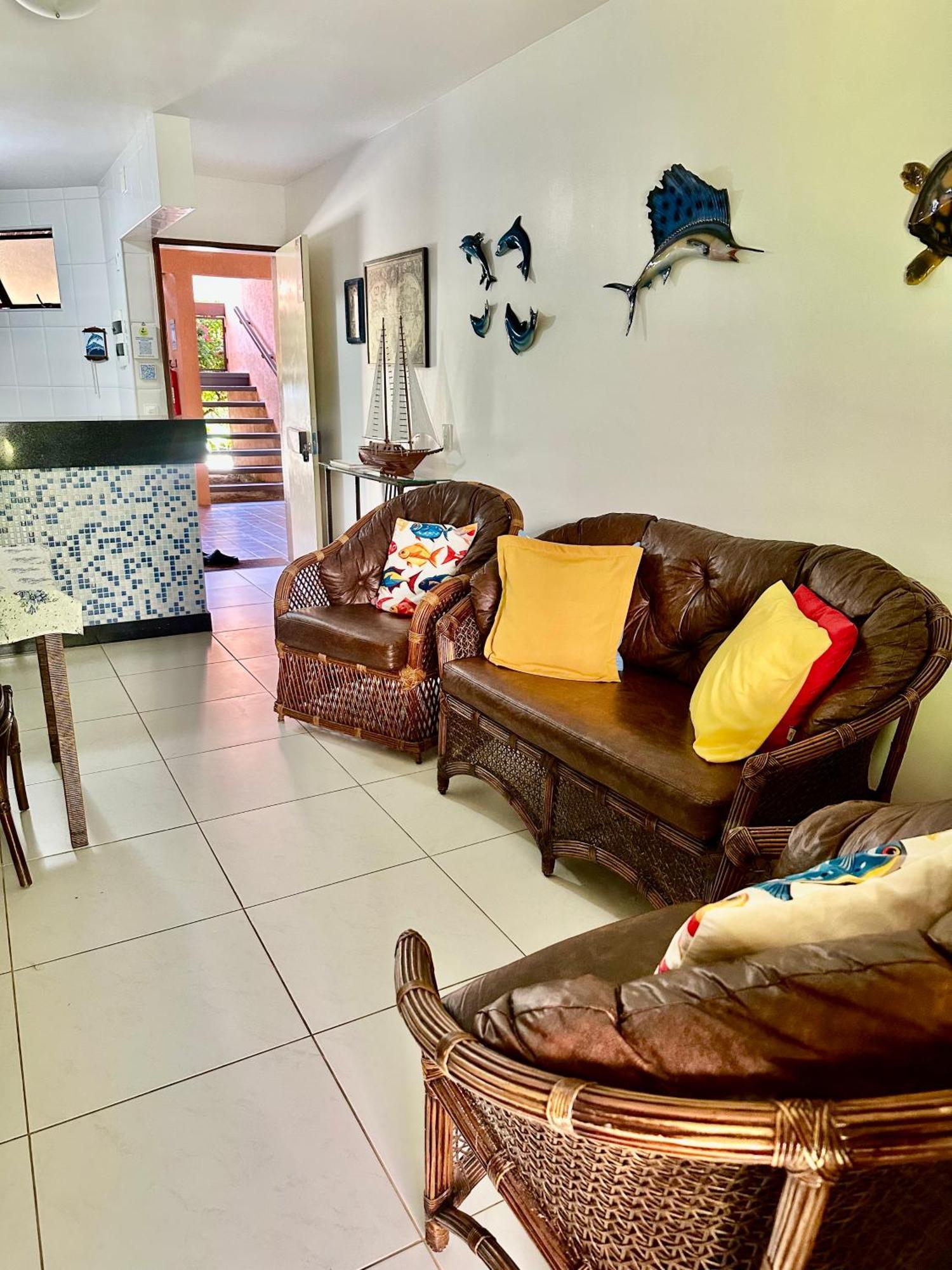 Flat Guarajuba 4 Quartos Terreo A Beira Mar - Pe Na Areia - Governanca Com Arrumadeira E Wi Fi Inclusos Camassari المظهر الخارجي الصورة